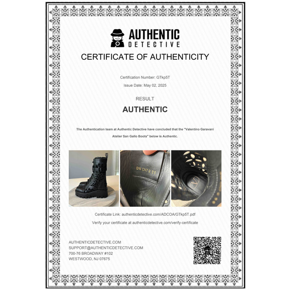 Valentino Garavani Atelier San Gallo Black Leather Combat Boots EU Size 35 US 5 - Picture 16 of 16